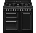 CUISINIERE TR103BL100CM 6*GAZ MULTI VAPOR CLEAN NOIR A SMEG