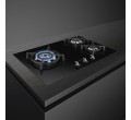 PLAQUE PV373LCN 3*GAZ 72CM VERRE NOIR SMEG