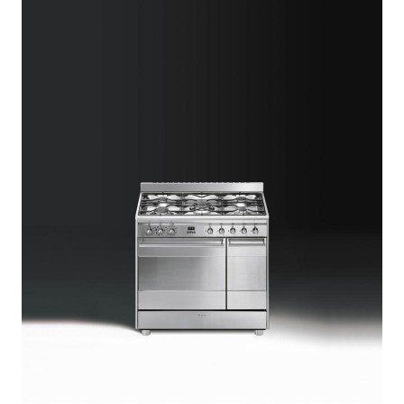 CUISINIERE SCB92MX8 5*GAZ 90CM MULTI CATA INOX SMEG