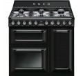 CUISINIERE TR93BL 6*GAZ MULTI VAPOR CLEAN 90CM NOIR A SMEG