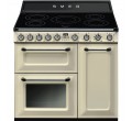 INDUCTION TR93IP2 5*ZONE 90CM 2*FOUR + GRIL MULTI VAPOR CLEAN A CREME SMEG