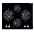 PLAQUE AV685HBK 4*GAZ VERRE NOIR AIRLUX