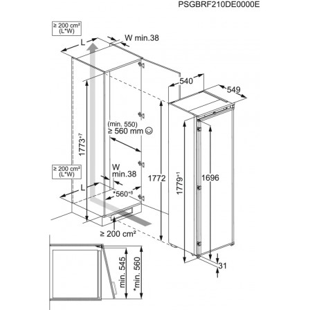 INTEGRABLE TK6DS181DC 310L TOUT UTILE PANTO BRASSÉ NICHE 178CM D AEG 