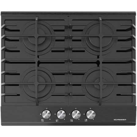 PLAQUE SCTG640ACN  4*GAZ GRILLE FONTE  70CM NOIR 