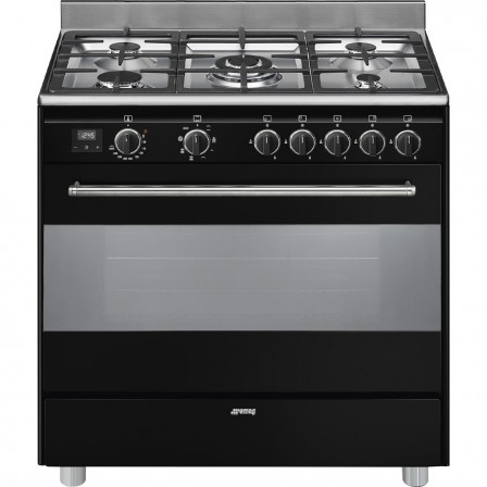 CUISINIERE BG91N2 5*GAZ 90CM MULTI VAPOR CLEAN A NOIR SMEG