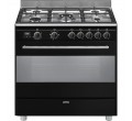 CUISINIERE BG91N2 5*GAZ 90CM MULTI VAPOR CLEAN A NOIR SMEG