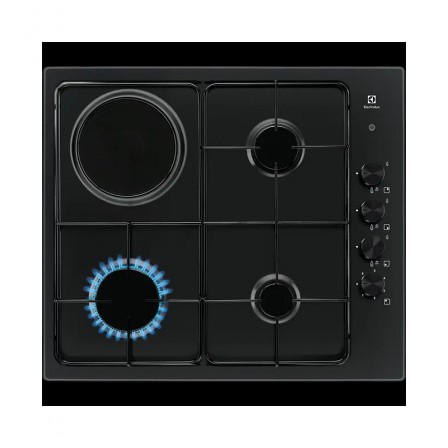 PLAQUE EGL62821OB 3*GAZ + 1*ELECTRIQUE EMAIL NOIR ELECTROLUX
