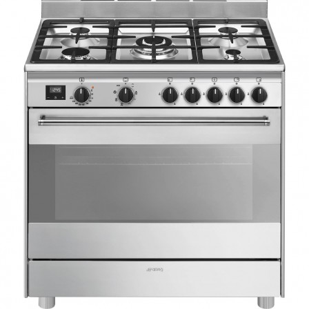 CUISINIERE BG91X2 5*GAZ 90CM MULTI VAPOR CLEAN A INOX SMEG  EXPO